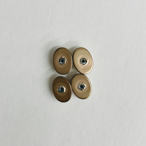 オーバルカボション樹脂パール/約10x14mm/カーキブラウン/4ヶ入/made in japan 4枚目の画像