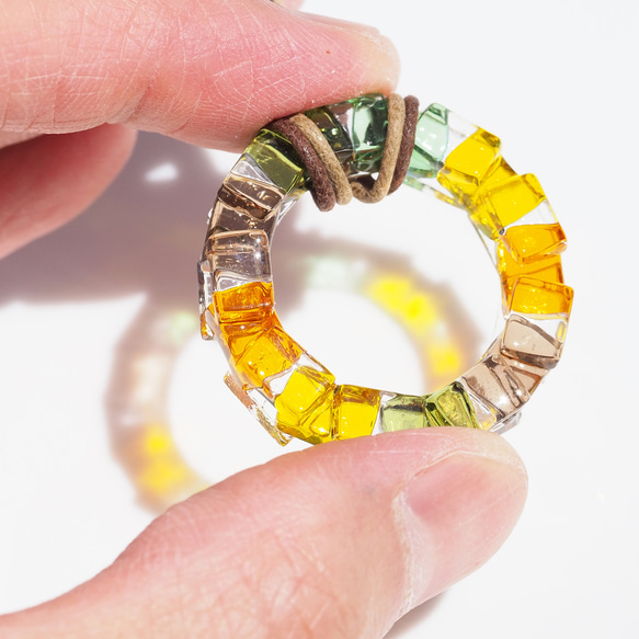 [特別]玻璃戒指“戒指[秋天]”項鍊[您可以選擇繩子的顏色和長度]≪免運費≫ 第4張的照片