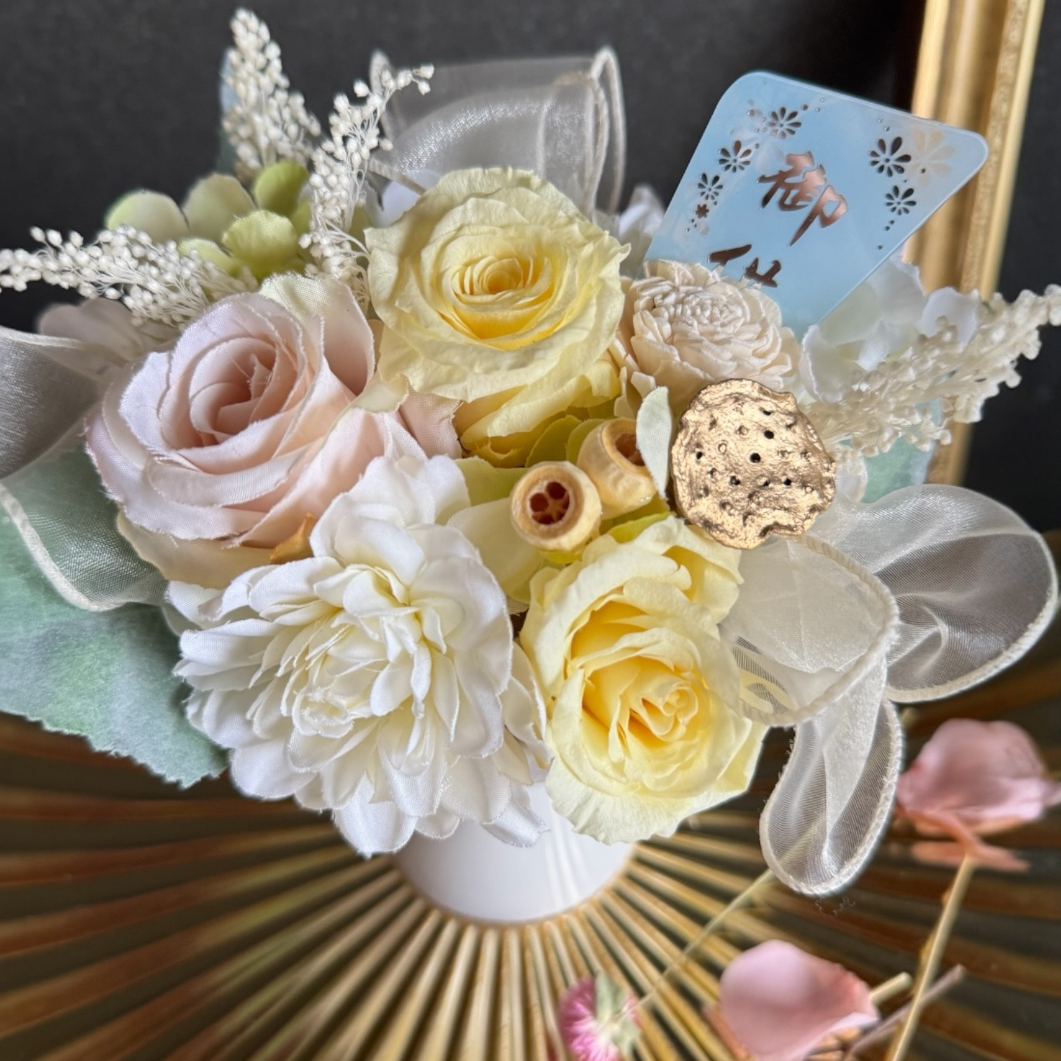 【お供え花】黄色×ピンク•*・送料無料