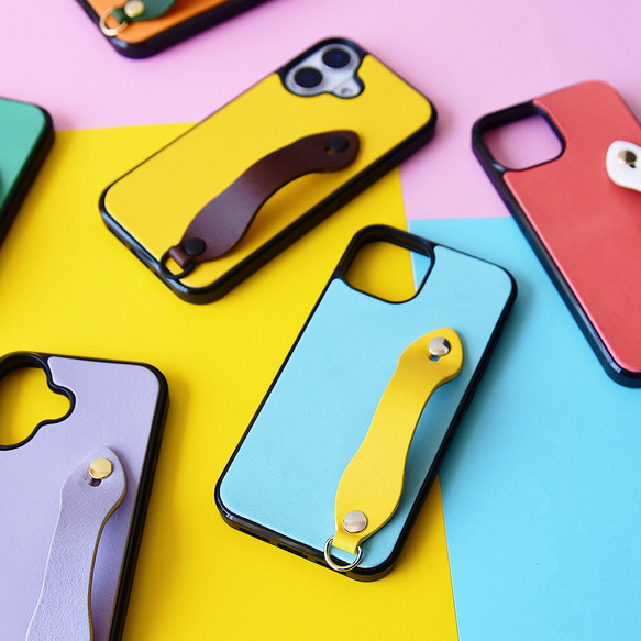 《特集掲載》 iPhone ケース 本革 ベルト付き totte ティーポ  姫路レザー スマホスタンド  名入れ 　 5枚目の画像