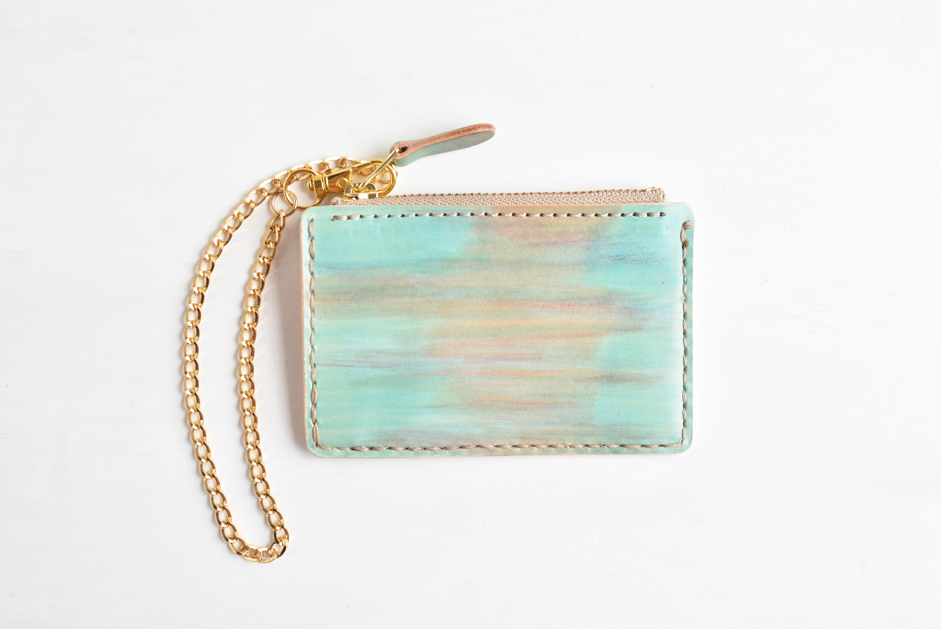 革の手染めパスケース 「Sunset（ファスナー付きパスケース）」