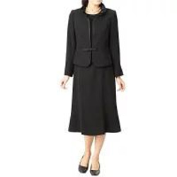 【送料無料】日本製 レディース 喪服 礼服 ブラックフォーマル ワンピース　アンサンブル　セット　スーツ 3054 2枚目の画像