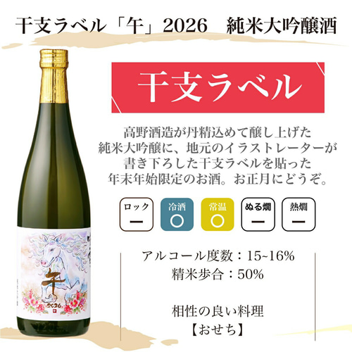 干支ラベル】午 2026 純米大吟醸・純米吟醸 日本酒 飲み比べセット