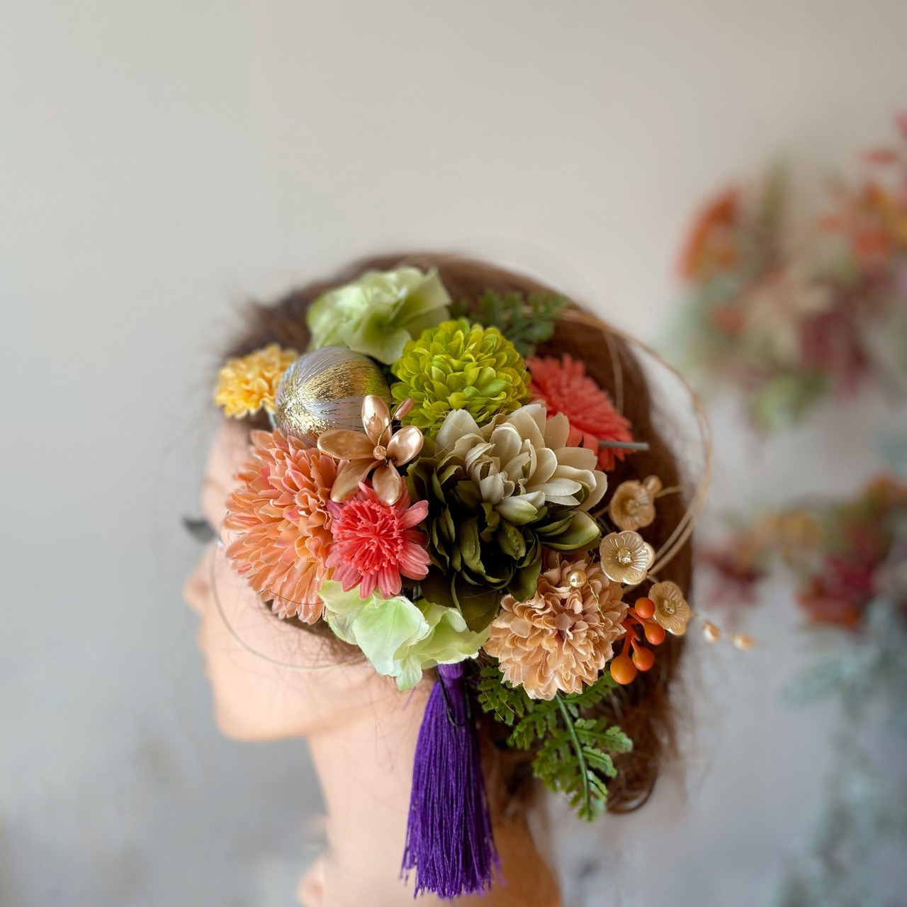 お着物、振袖の画像をお送りください✿オーダーメイド髪飾り