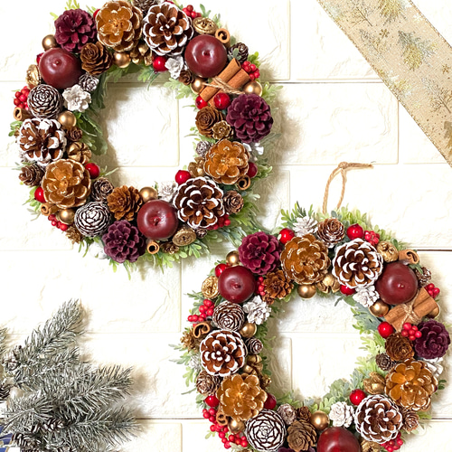 再販6－ 華やかクリスマスリース 直径約20cm リース puripurima 通販  