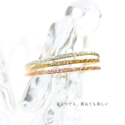 14kgf】1.0mm幅 キラキラカット（ピンクゴールド）／08 ピンキー