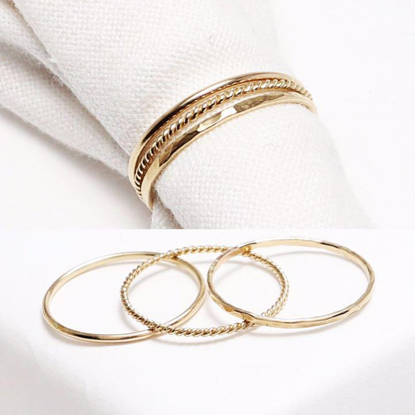 [14kgf] Wave ring / 0.8mm width / Pinky ring / Leave on OK / 抗過敏 第8張的照片