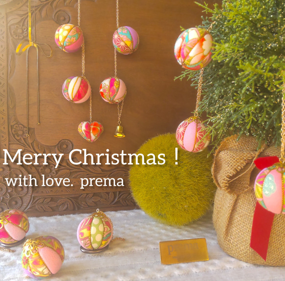 手鞠　クリスマス　手毬　てまり　ポインセチア　置物　オーナメント 手鞠 クリスマス 手毬 てまり ポインセチア 置物 オーナメント 手毬