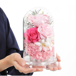 6色のドームアレンジ プリザーブドフラワー アートフラワーのふんわり