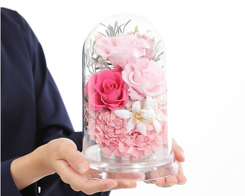 6色のドームアレンジ プリザーブドフラワー アートフラワーのふんわり