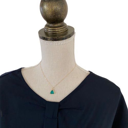 K18☆天然ジェムシリカネックレス｜アリゾナ州産原石から磨いた1点もの