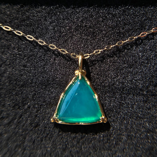 K18☆天然ジェムシリカネックレス｜アリゾナ州産原石から磨いた1