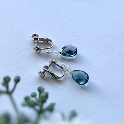 Moss Aquamarine & Lemon Quartz Earrings 14kgf 8枚目の画像