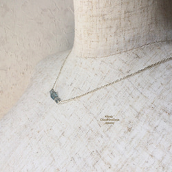 モスアクアマリン　 天然アクアマリンのシルバーチェーンネックレス　3月誕生石 12枚目の画像