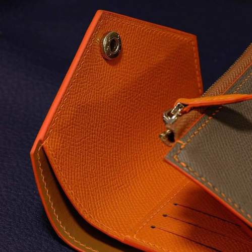 HERMES オレンジ レザー 三つ折り財布 HERMES オレンジ レザー 三つ折り財布（楽天市場】HERMES