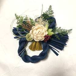 12/25AM締切：ご購入後の製作】お正月飾り カラー8の字しめ縄リース