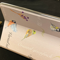 【春色新作2024】ipad/タブレット/kindleケース 手帳型タイプ 鳥ベージュ 3枚目の画像