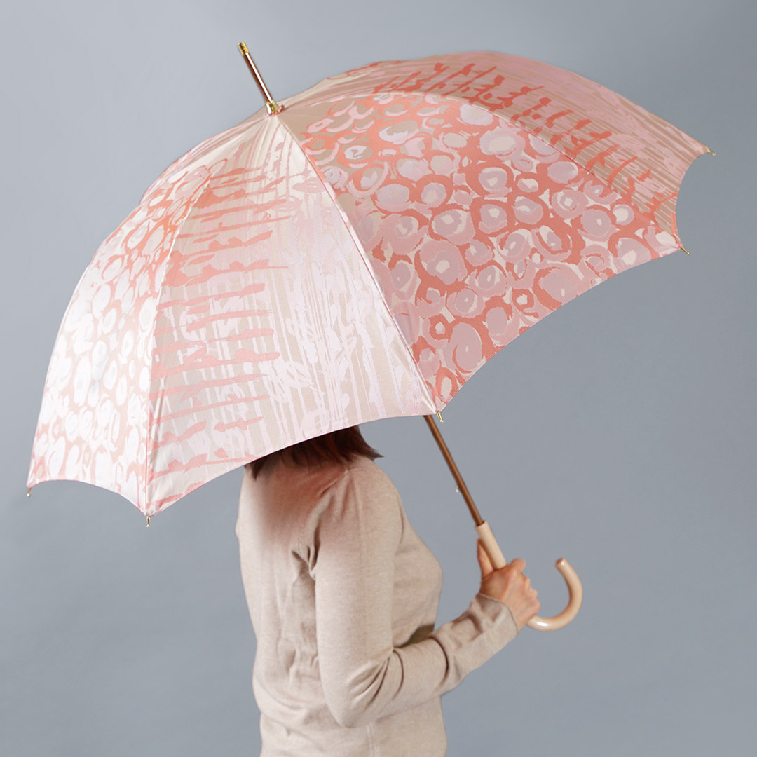 晴雨兼用傘 日傘 長傘 レディース 雨傘 日本製  おしゃれ 大人 かわいい ビジネス ローズ サーモンピンク 北欧風