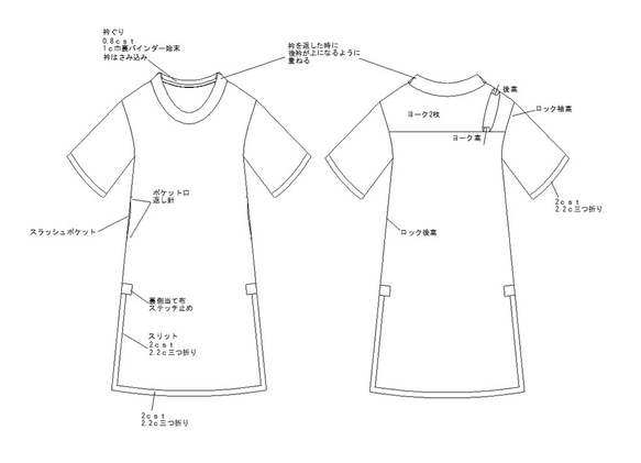 型紙　ピューリタンカラーワンピース　A007-P　レディース 10枚目の画像