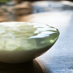 ガラスのアクセサリートレイ -「 KAZEの肌 」● 9.5cm ● みどり 2枚目の画像