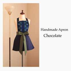 ハンドメイドベビー服 上品なネイビーカラーの前掛けエプロンワンピース 2138f28bfbd971bc20e5ed3980e2b9
