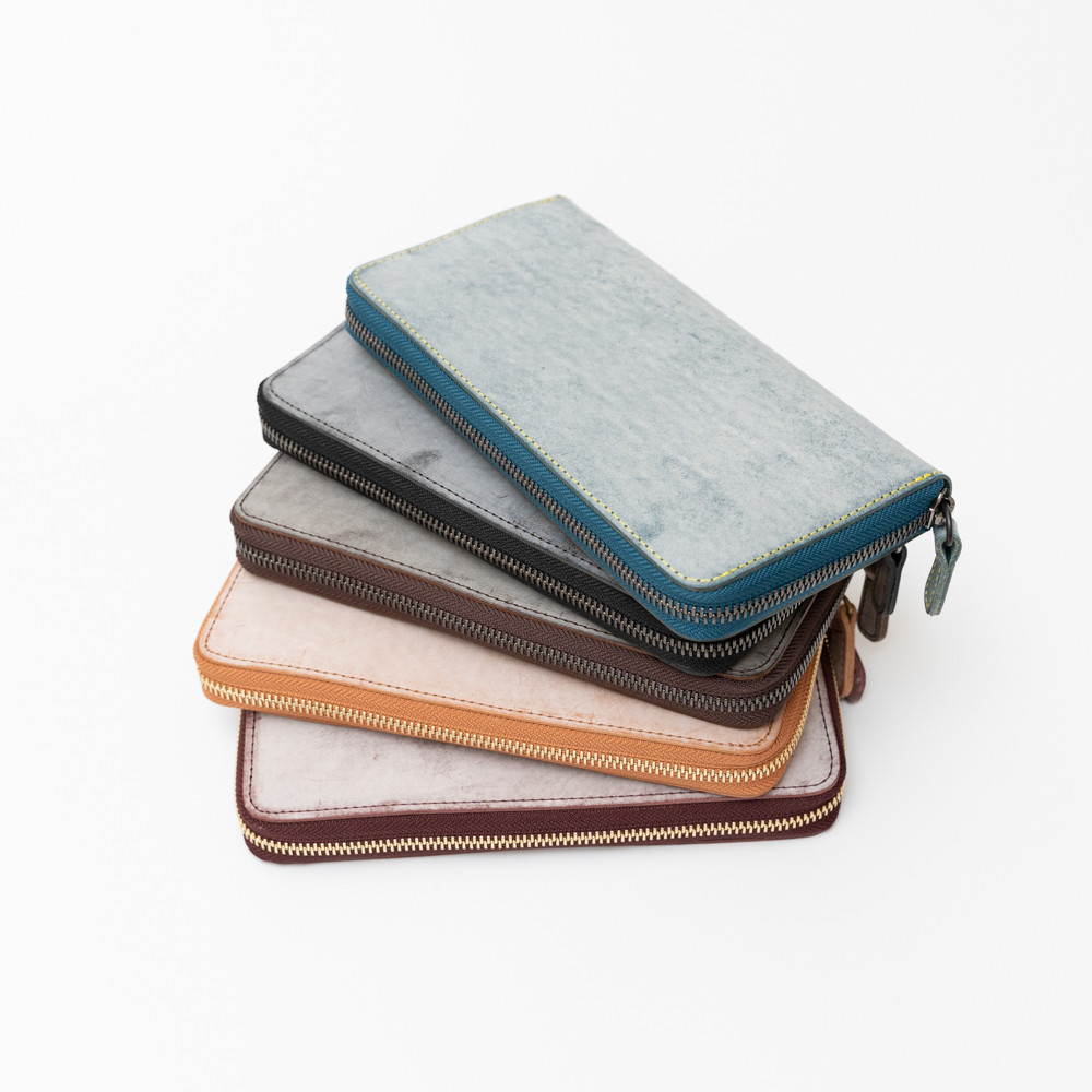 ラウンドウォレット イタリア植物タンニンなめし革・ゴースト【送料無料】