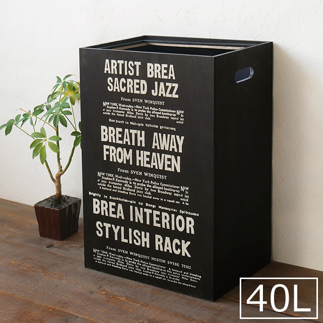 男前 持ち手つき おしゃれ ゴミ箱 45L ダストボックス 1599-BK-AN