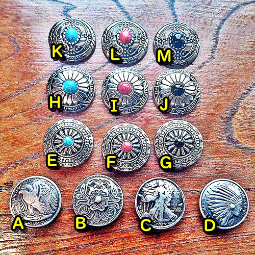 バイカーズキーケース コンチョ 男女兼用 本革 ヌメ革 サドルレザー