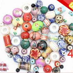 お買い得♪ 陶器玉40gセット（M-6） ハンドメイド セラミック ビーズ