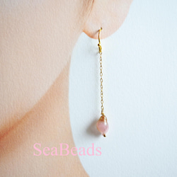 再出品♪春のコーデに♪桜色のピアス・イヤリング 2枚目の画像