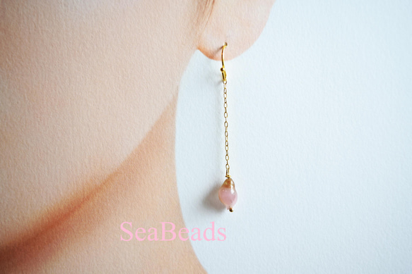 再出品♪春のコーデに♪桜色のピアス・イヤリング 2枚目の画像