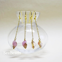 再出品♪春のコーデに♪桜色のピアス・イヤリング 4枚目の画像