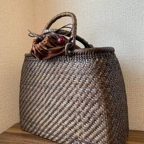 胡桃 くるみかごバッグ 手作り 胡桃籠バッグ 内布あり 網代編み