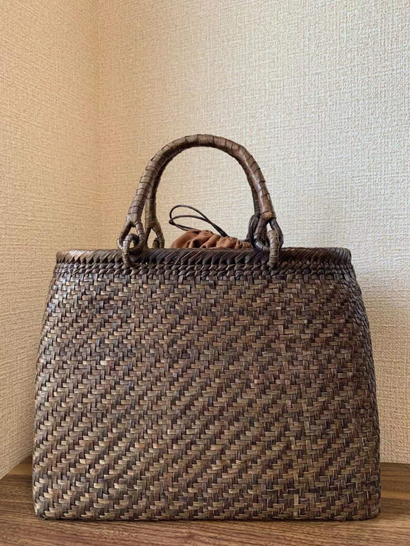 胡桃 くるみかごバッグ 手作り 胡桃籠バッグ 内布あり Lサイズ