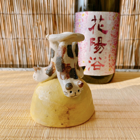 [聖誕禮物] 一個看起來像三個拿著松鼠的 Sunekosuri 的酒杯。 第1張的照片