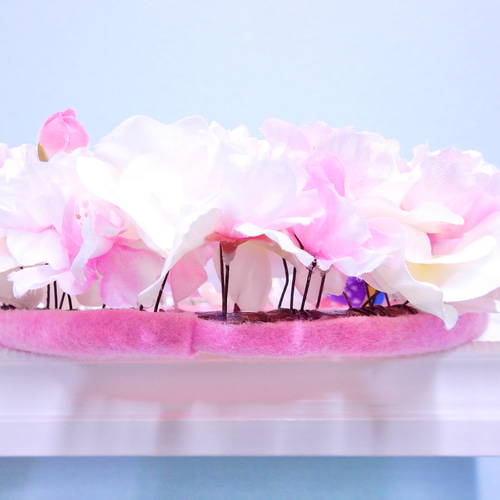 そろろん♡ひな祭り♡桜♡フラワーリース ひなまつりに♪桜の布リース〜うさぎのお雛様つき〜 リース