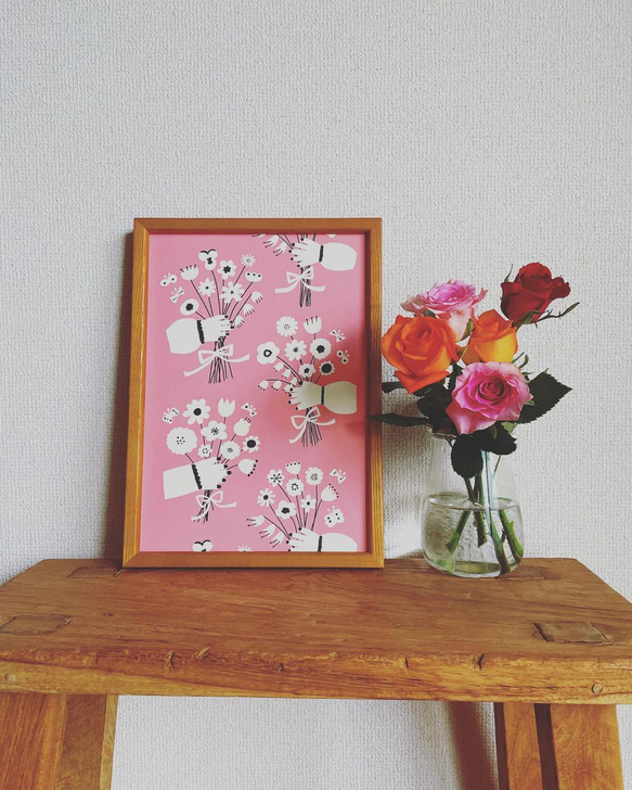 「 bouquet (pink) 」A4ポスター 6枚目の画像