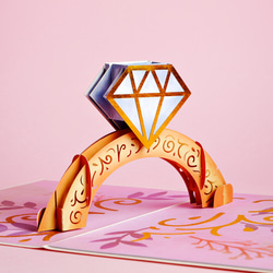 ポップアップグリーティングカード　Congratulations Engagement Ring 1枚目の画像