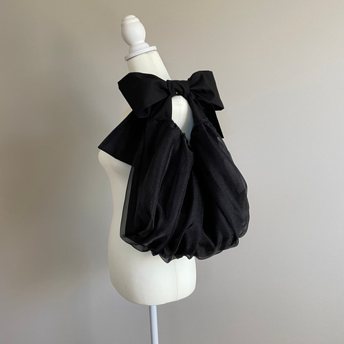 リボン結びbag オーガンジー トートバッグ lapislazuli 通販 10837273