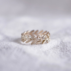 Olive leaf diamond ring [R002K10/K18] 3枚目の画像