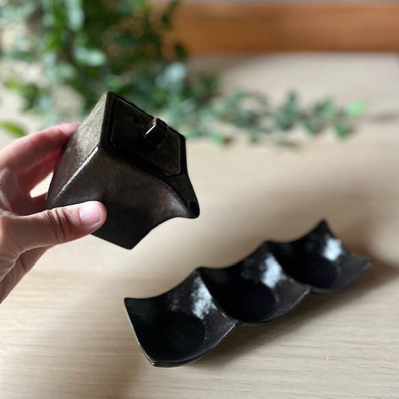 角型醤油差し・ミニ　狭口　ミルクポット　モノトーン　おうちカフェ 11枚目の画像