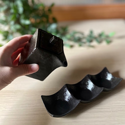 角型醤油差し・ミニ　狭口　ミルクポット　モノトーン　おうちカフェ 12枚目の画像