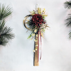 お正月 しめ縄リース (クリーム色)ピンポンマム ns624 アーティ