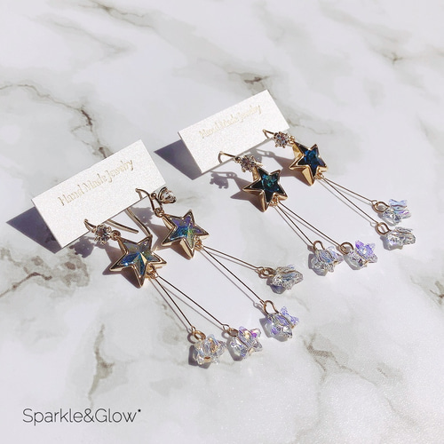 スワロフスキーの星が煌めくピアス/イヤリング[ER-19