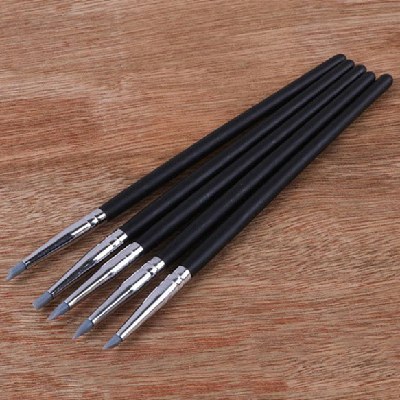 5本セット細いタイプシリコンペン！パーツの封入やレジンをまぜるのに便利なシリコン製の筆・ブラシ ／型番8ーB 8枚目の画像