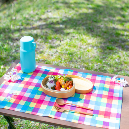 咲様 確認用 サークル グリーン ランチョンマット 巾着袋 弁当袋