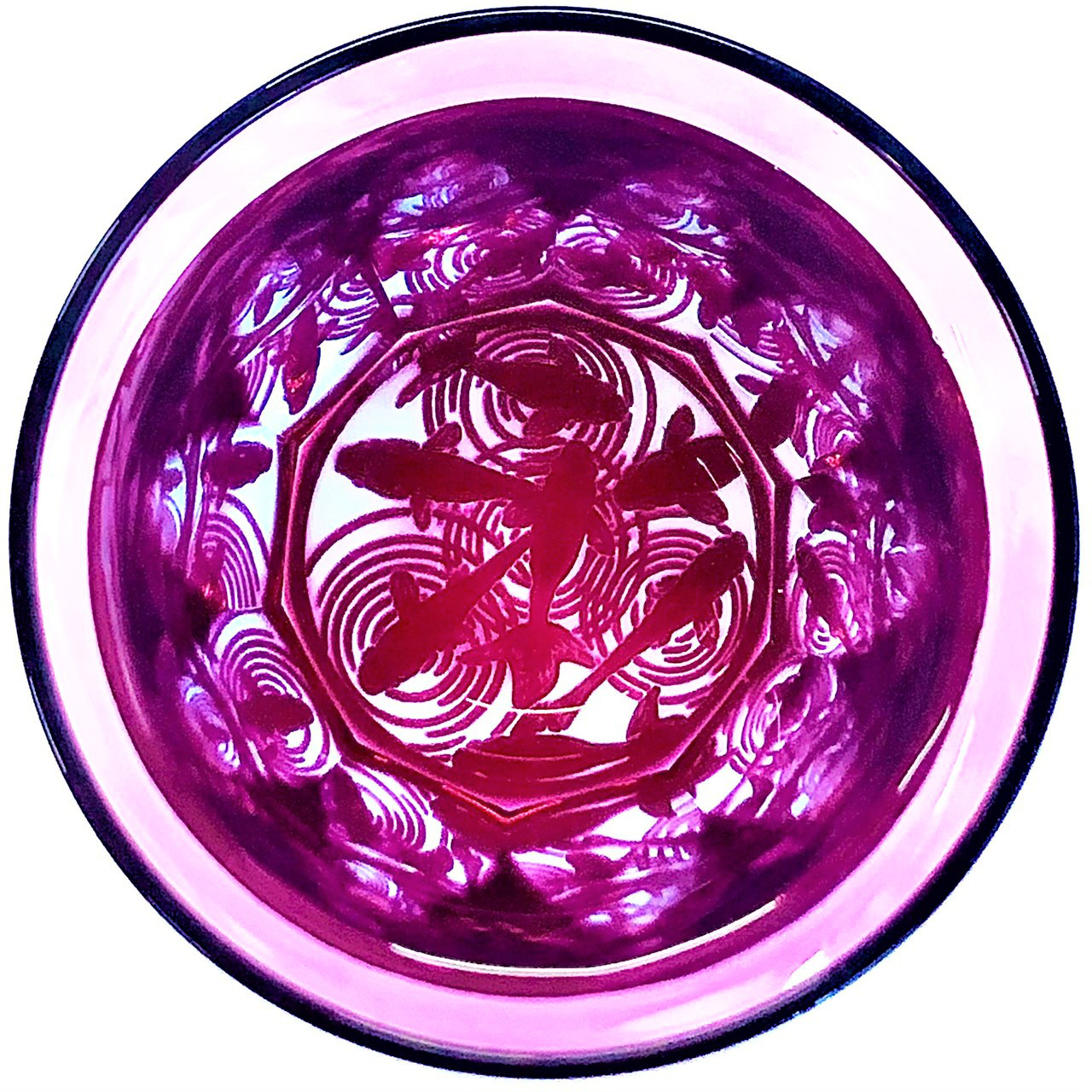 砂切子　金魚（金赤）