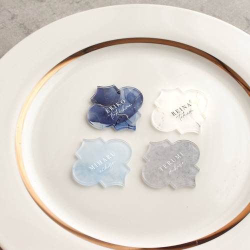 モロッカンタイル風ゲストブック ゲスト参加型 アクリル結婚証明書【A4