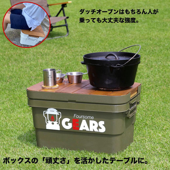 トランクカーゴ・無印頑丈収納ボックス専用オリジナル天板　大サイズ・50L/小サイズ・30L兼用サイズです（板のみの販売） 3枚目の画像