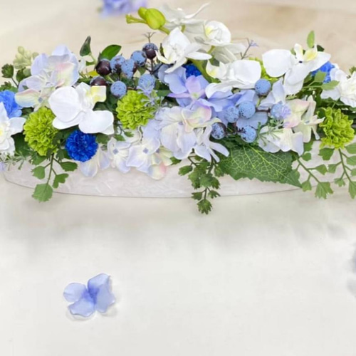 胡蝶蘭アレンジ 横長アレンジ テーブル装花 テーブルセンター